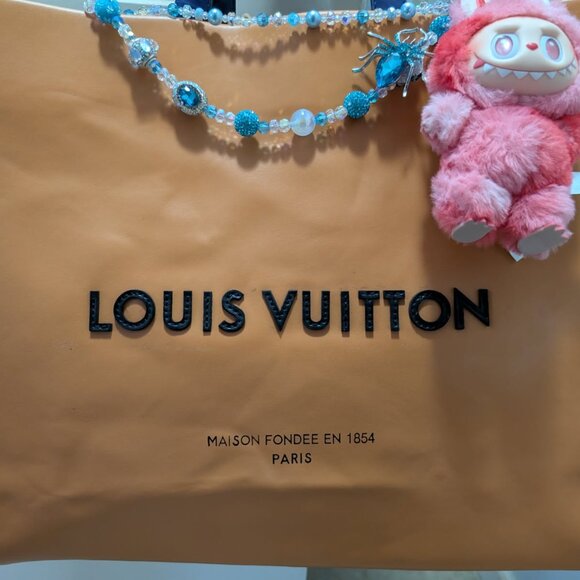 EXTRA LARGE FASHION SHOPPING BAG-PU DESIGNED LIKE DESIGNER SHOPPING TOTE - Picture 5 of 5